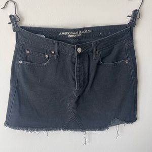 Black denim skirt